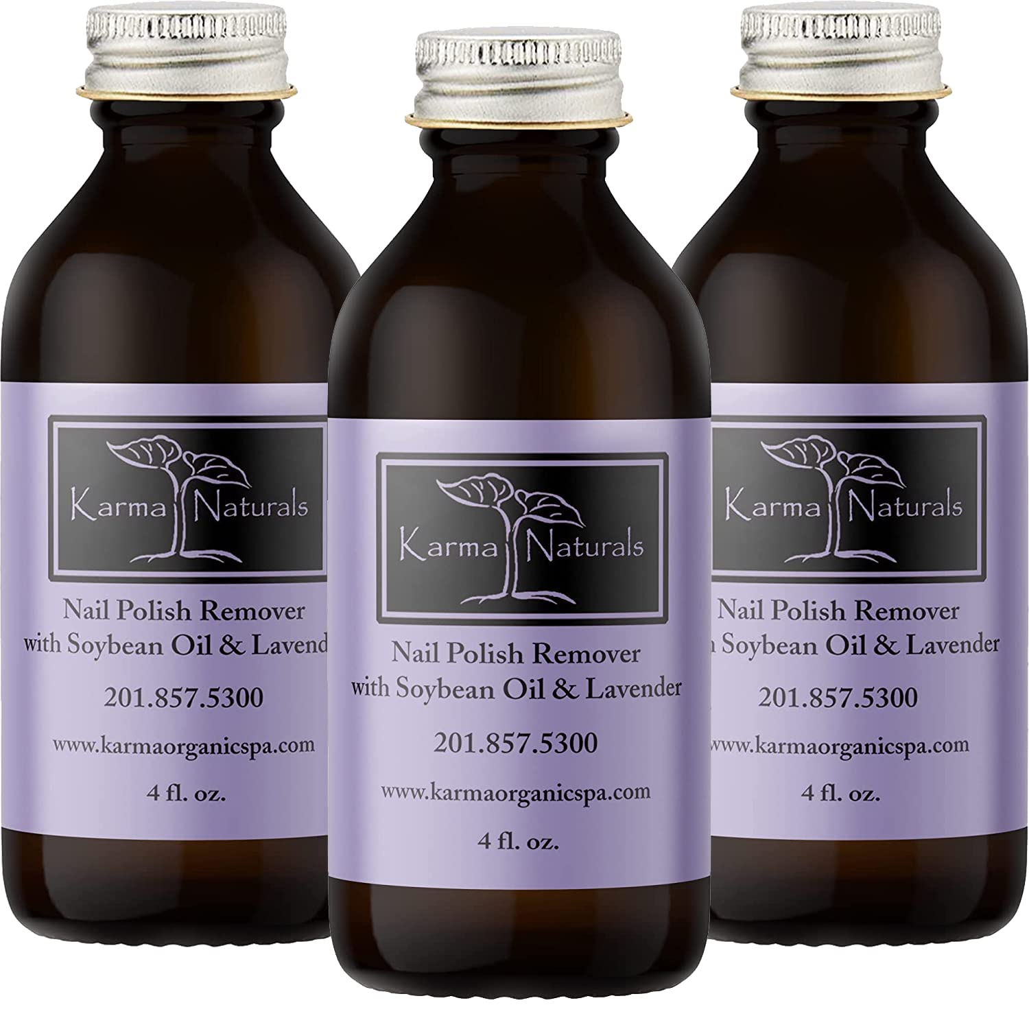 Karma Naturals Nail Polish Remover with Soybean and Lavender Oil - 3 Pack  12 Fl oz