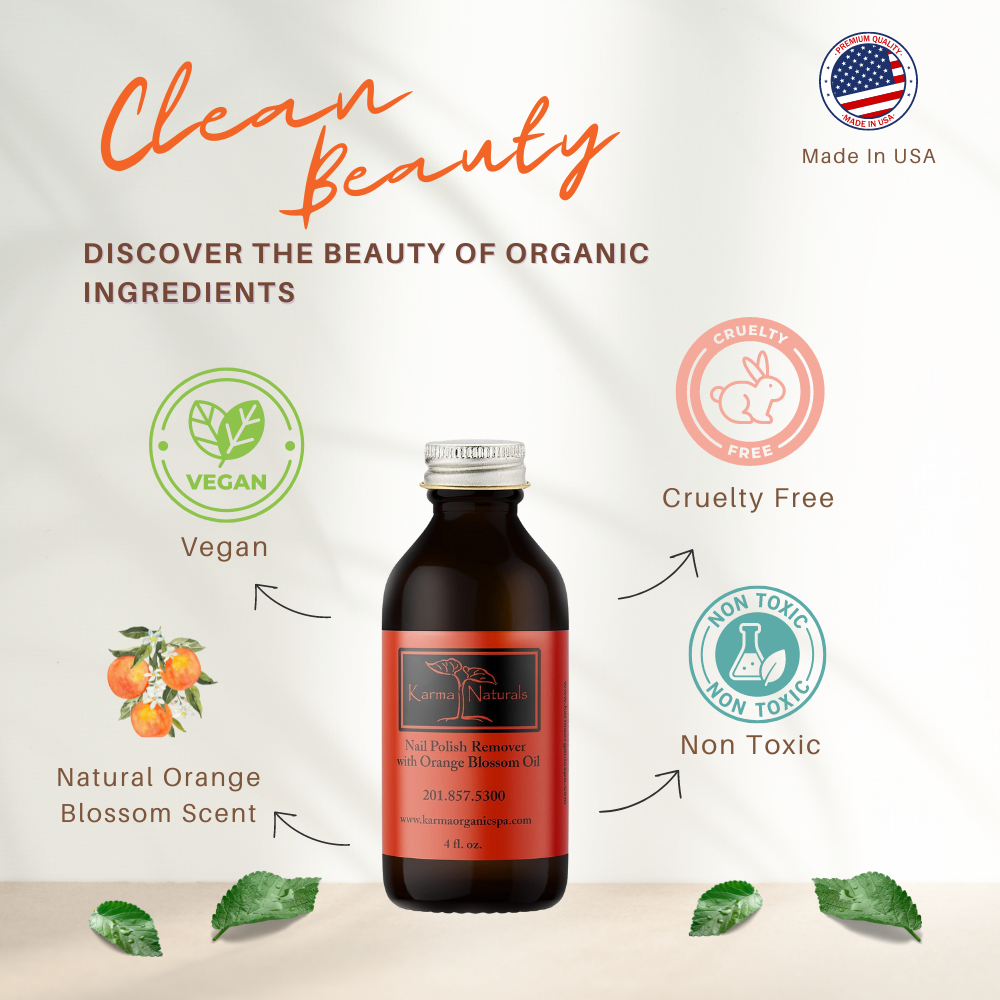 Karma Naturals Nail Polish Remover with Soybean and Orange Blossom Oil - 4 fl. Oz.