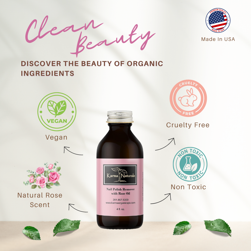 Karma Naturals Nail Polish Remover with Soybean and Rose Oil - 4 fl. Oz.