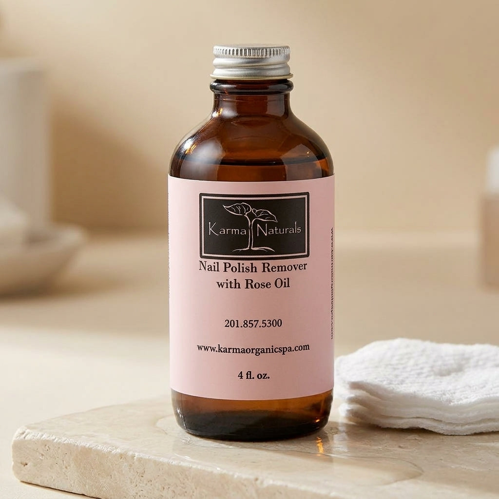Karma Organic Patented Soy-Based Nail Polish Remover – Non-Toxic Formula with Rose Oil - 4 fl. Oz.