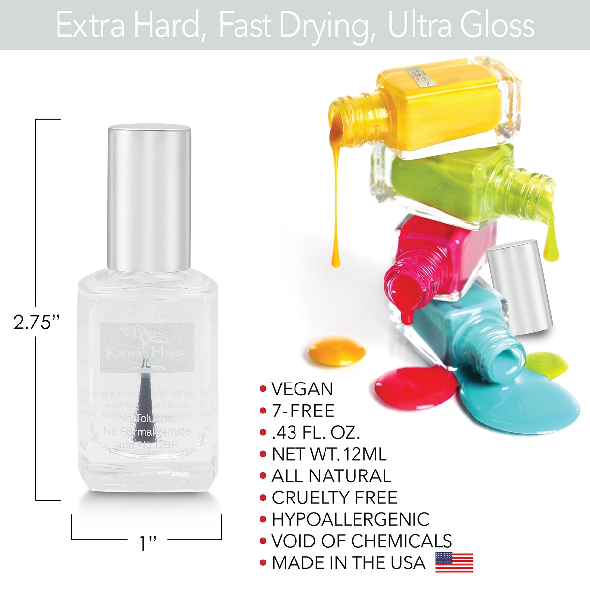Triple 5 Base Coat - Nail Treatment; Non-Toxic, Vegan, and Cruelty-Free (