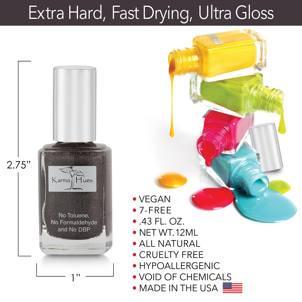 Midnight in Times Square - Nail Polish; Non-Toxic, Vegan, and Cruelty-Free (