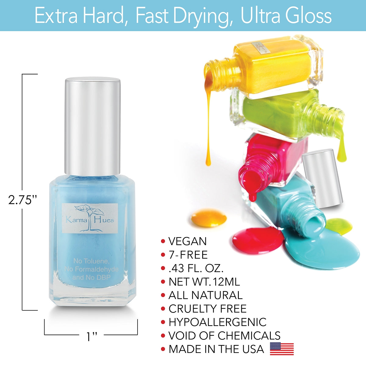 Benoit Blue - Nail Polish; Non-Toxic, Vegan, and Cruelty-Free (