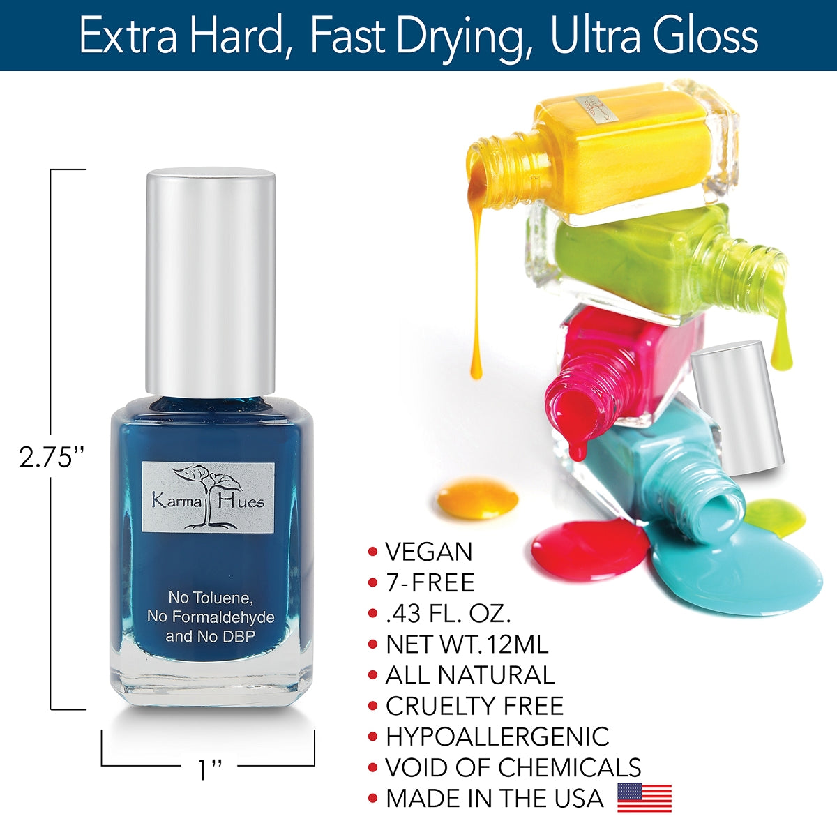Navy Blues - Nail Polish; Non-Toxic, Vegan, and Cruelty-Free (