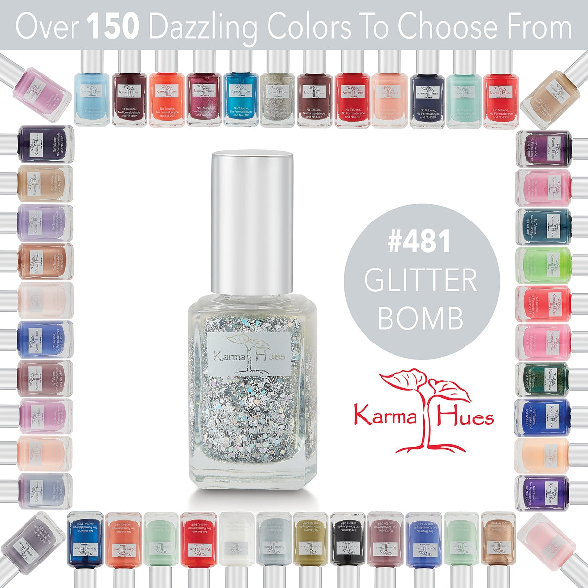 Glitter Bomb - Nail Polish; Non-Toxic, Vegan, and Cruelty-Free (