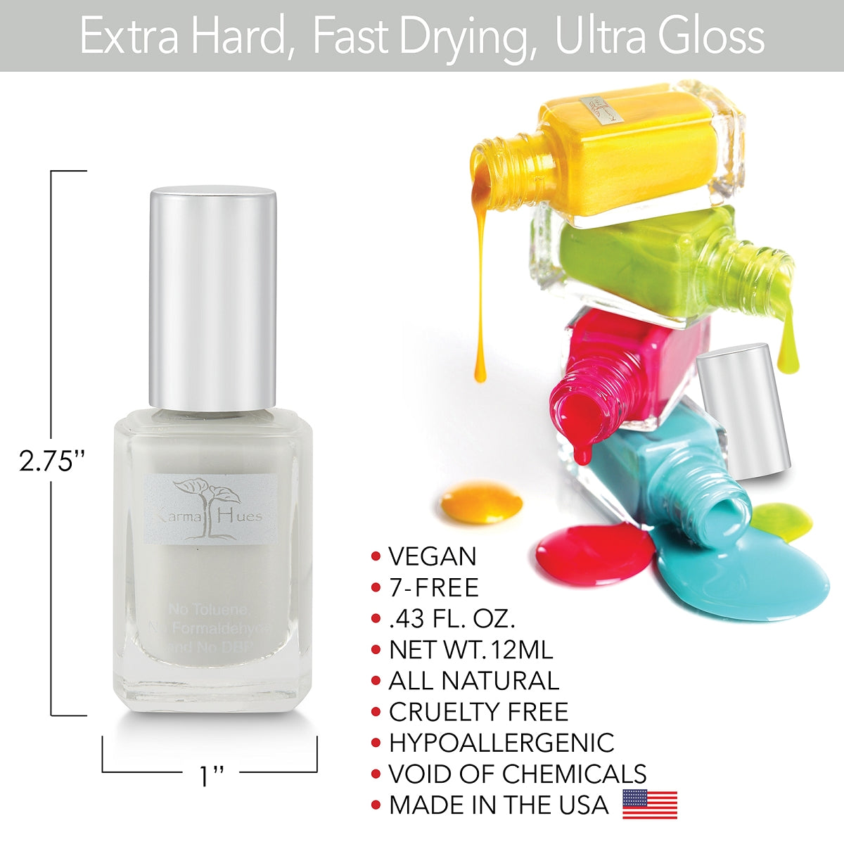 Berns Shade of Gray - Nail Polish; Non-Toxic, Vegan, and Cruelty-Free (
