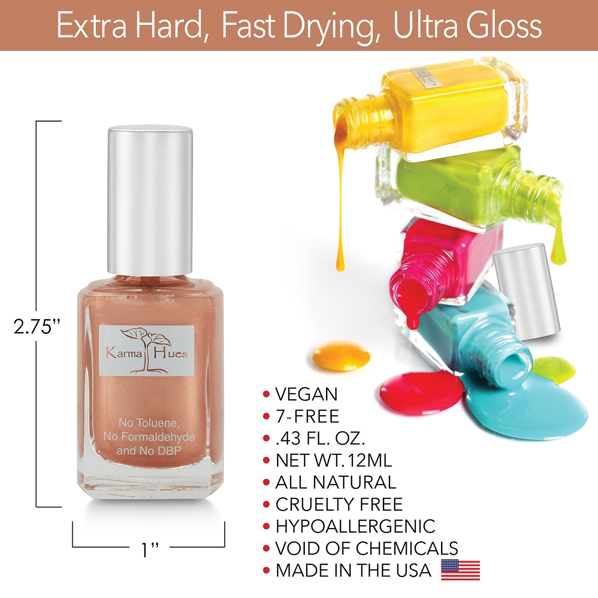 Beach Bronze - Nail Polish; Non-Toxic, Vegan, and Cruelty-Free (