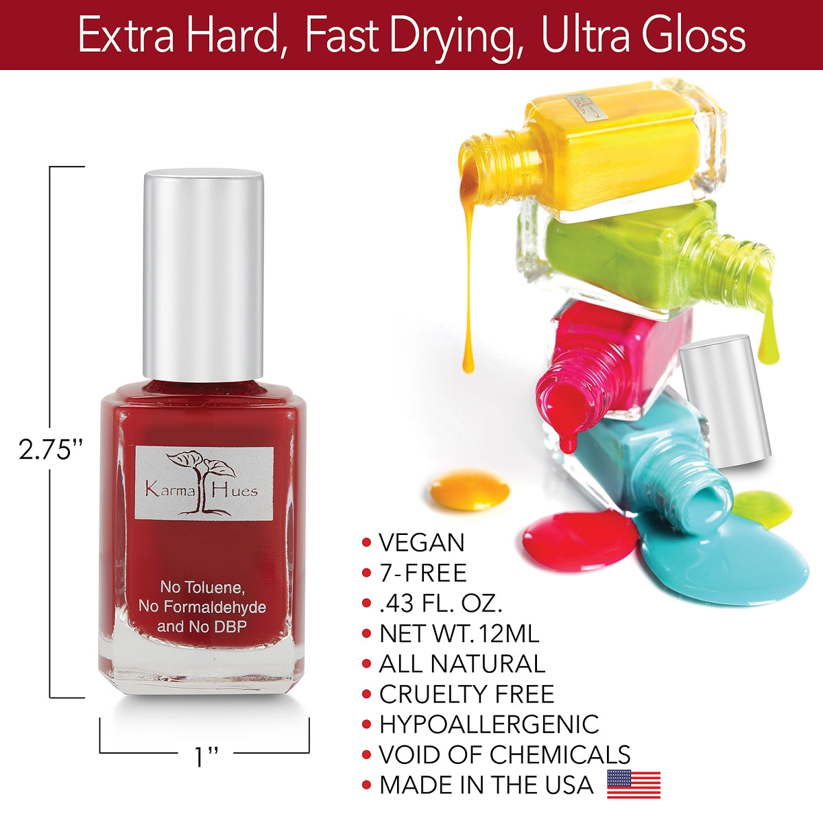 Bordeaux - Nail Polish; Non-Toxic, Vegan, and Cruelty-Free (