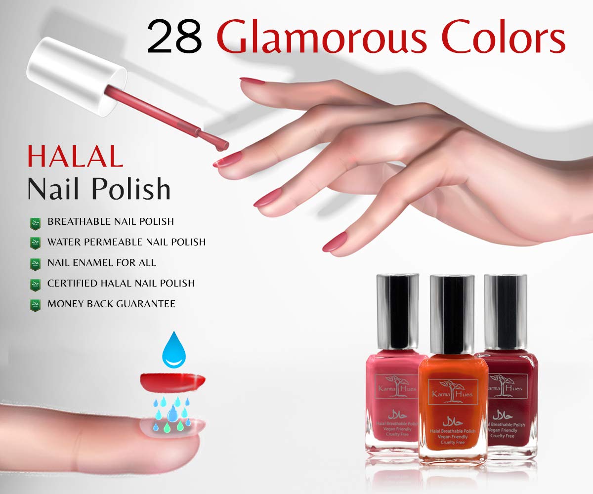Heena - Karma Halal Certified Nail Polish; Vegan, and Cruelty-Free Oxygen Permeable Wudu Friendly Nail Enamel (H11