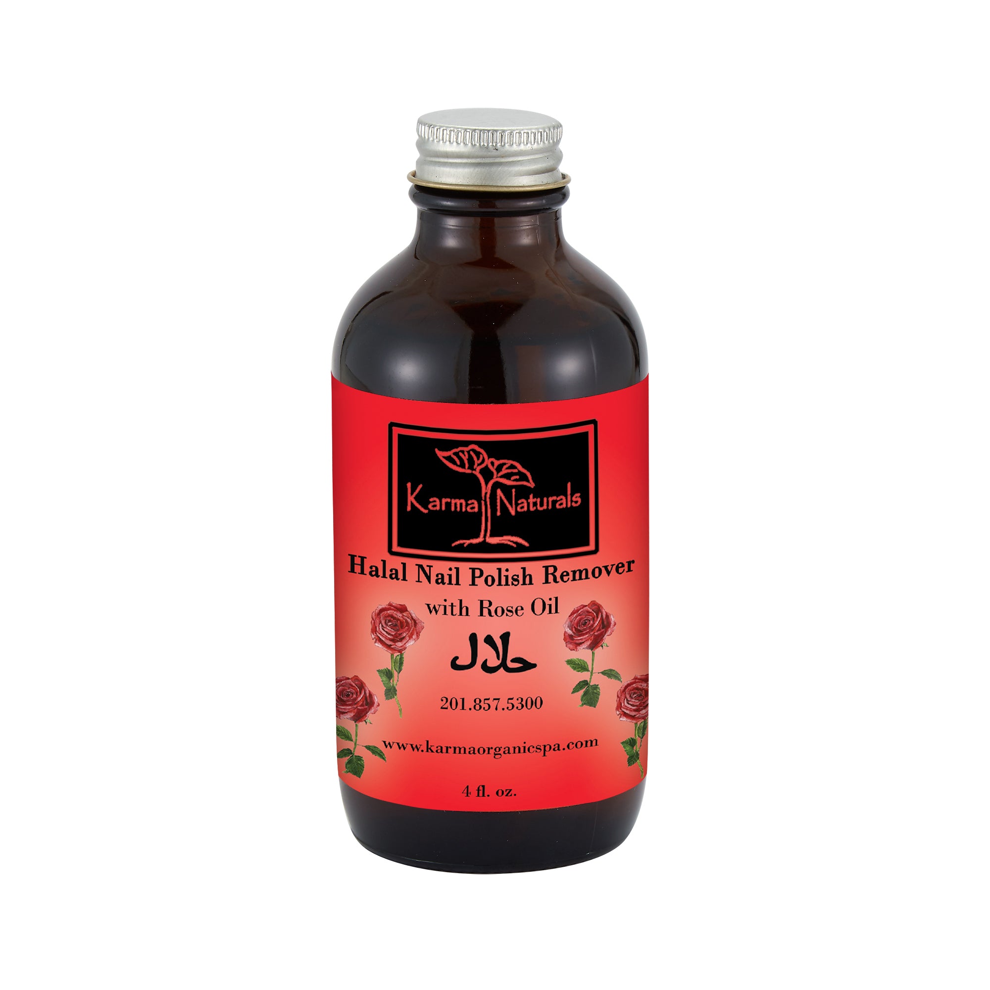Karma Naturals Halal Nail Polish Remover with Soybean and Rose Oil - 4 fl. Oz.