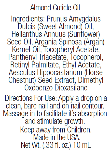Almond Cuticle Oil - Non-Toxic, Vegan, and Cruelty-Free (