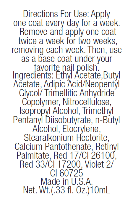 Nail Strengthener - Nail Polish; Non-Toxic, Vegan, and Cruelty-Free (2004PL)