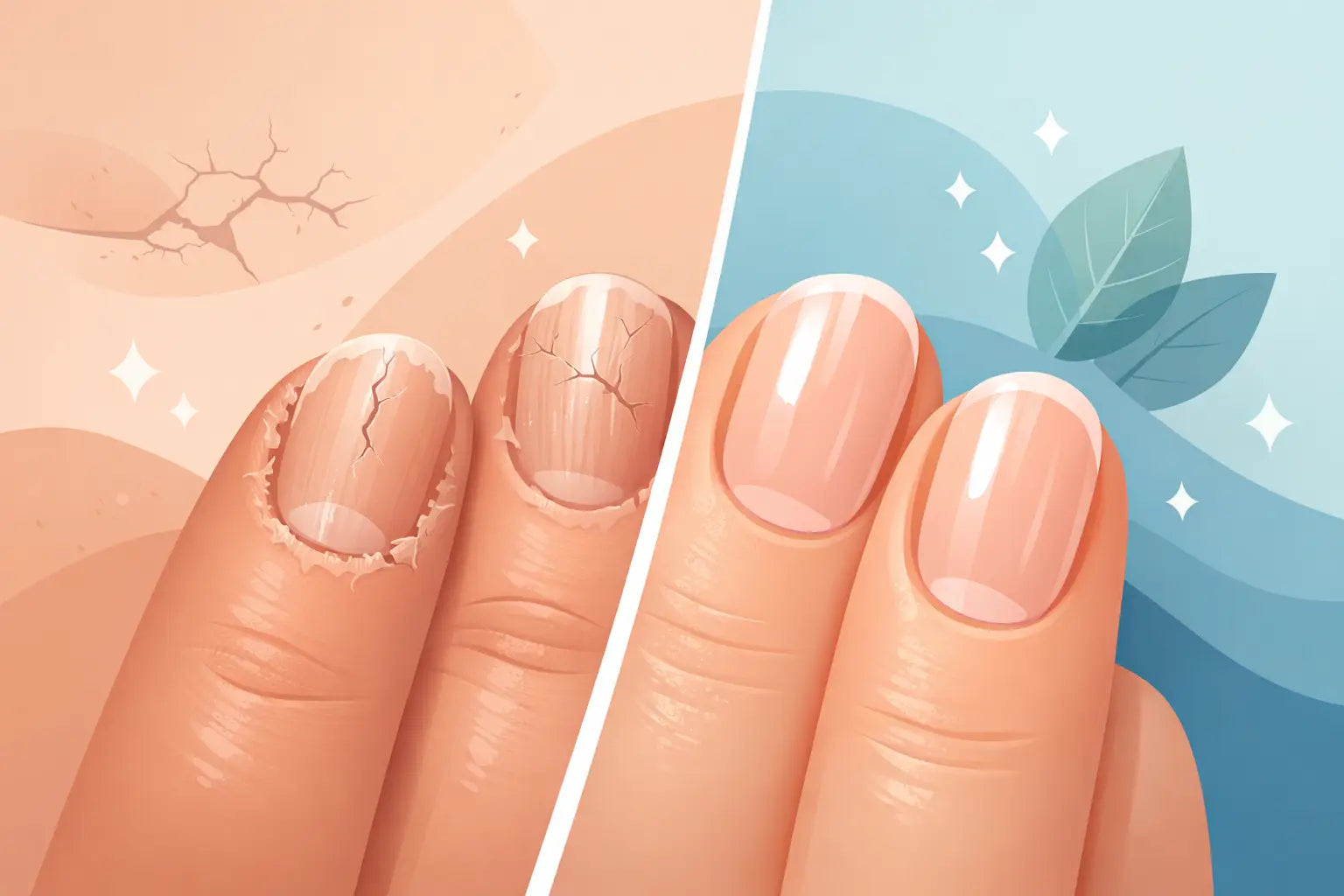Before and After Damaged Cuticle Repair