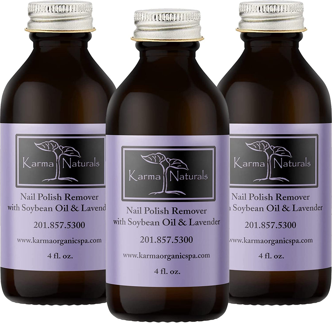 Karma Naturals Nail Polish Remover with Soybean and Lavender Oil - 3 Pack  12 Fl oz