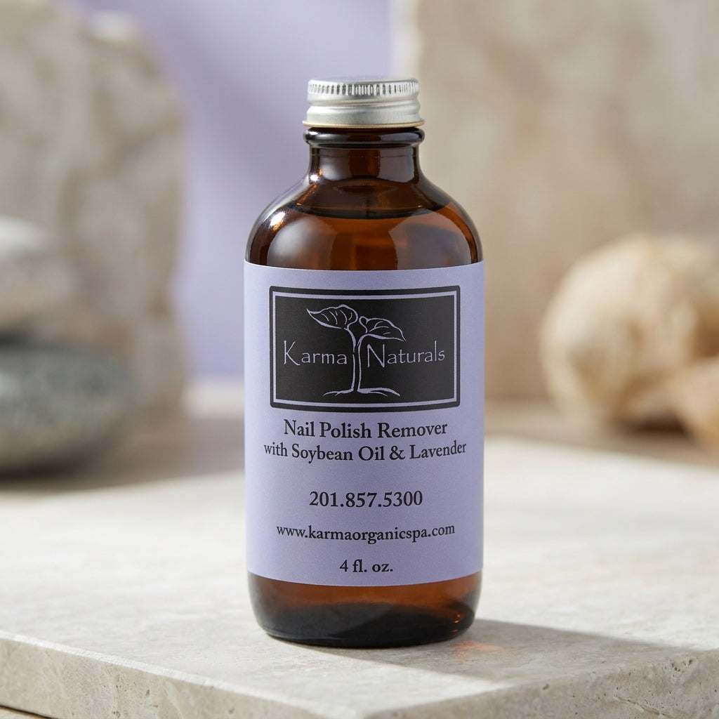 Karma Organic Patented Soy-Based Nail Polish Remover – Non-Toxic Formula with Lavender Oil – 4 fl oz