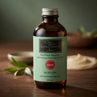 Karma Organic Patented Soy-Based Nail Polish Remover – Non-Toxic Formula with Tea Tree Oil - 4 fl. Oz.