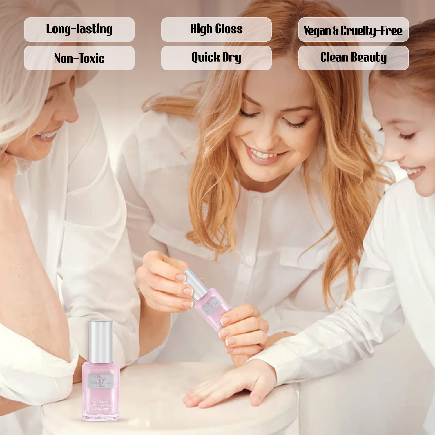 Karma Organic Vegan Non-Toxic Nail Polish – [Pretty in Pink] – Cruelty-Free Long-Lasting Nail Color
