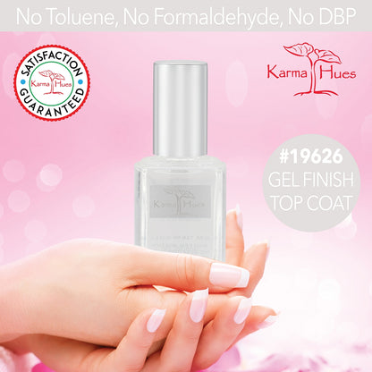 Gel Finish Top Coat - Nail Polish; Non-Toxic, Vegan, and Cruelty-Free (