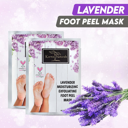 Karma lavender Foot Peel Mask – Helps Remove Callus &amp; Repair Cracked Heels by Karma Organic – For Men &amp; Women [2 Pack]