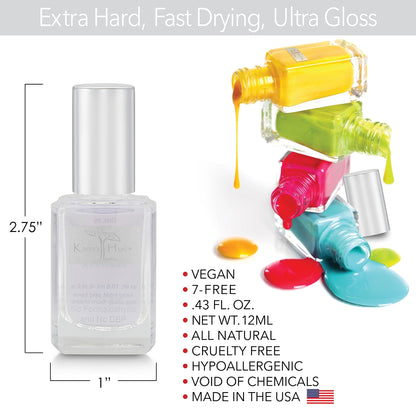 2 in 1 Base &amp; Top Coat -Nail Polish; Non-Toxic, Vegan, and Cruelty-Free (2IN1PL)