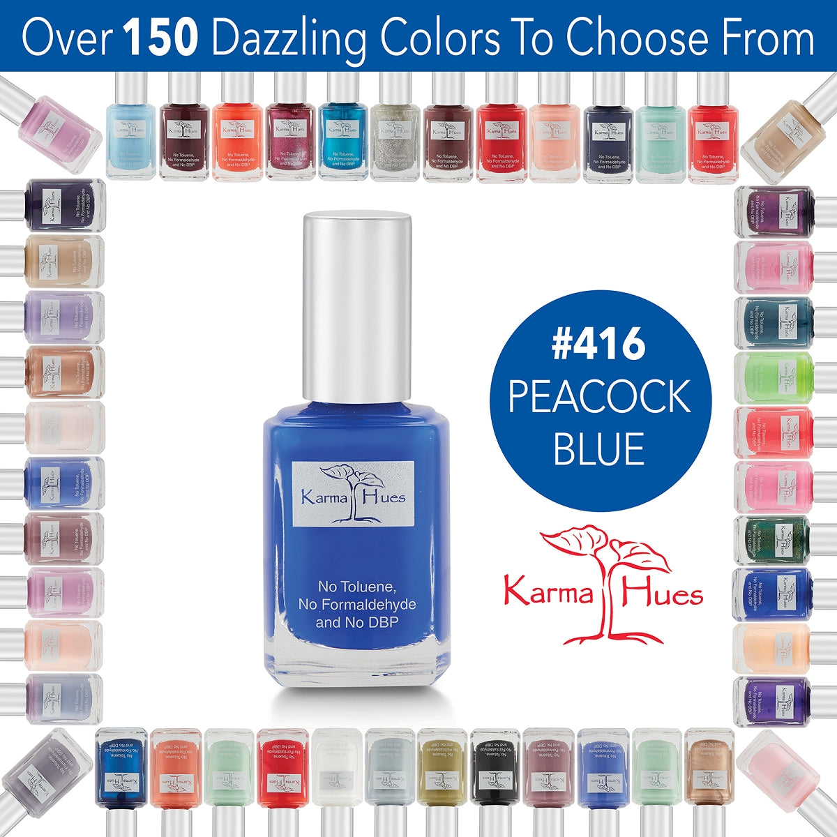 Peacock Blue - Nail Polish; Non-Toxic, Vegan, and Cruelty-Free (#416)