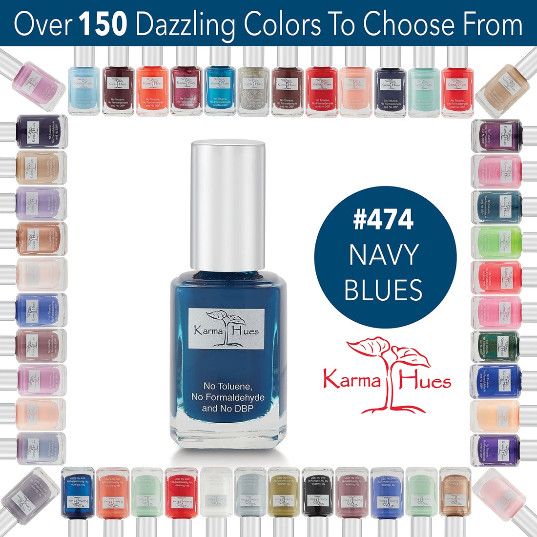 Navy Blues - Nail Polish; Non-Toxic, Vegan, and Cruelty-Free (