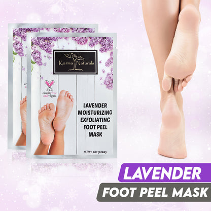 Karma lavender Foot Peel Mask – Helps Remove Callus &amp; Repair Cracked Heels by Karma Organic – For Men &amp; Women [2 Pack]