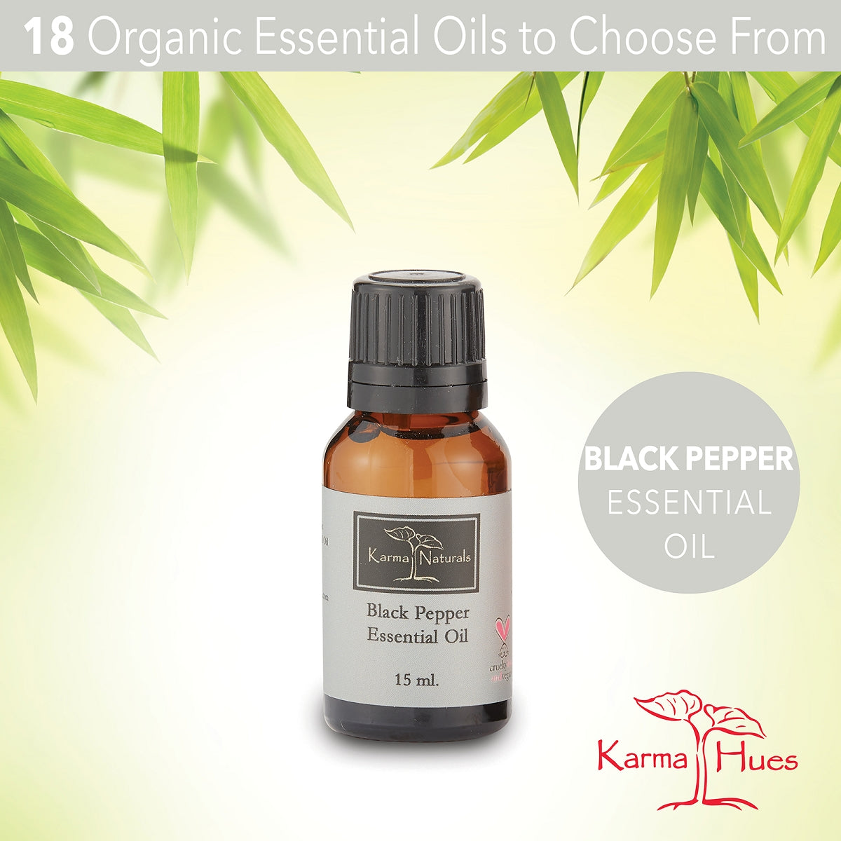 Black Pepper Essential Oil : 100% Pure Therapeutic Grade (15 ml)